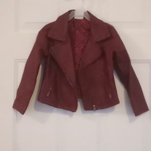 Faux leather jacket deep burgundy color. Size 4T by Oshkosh